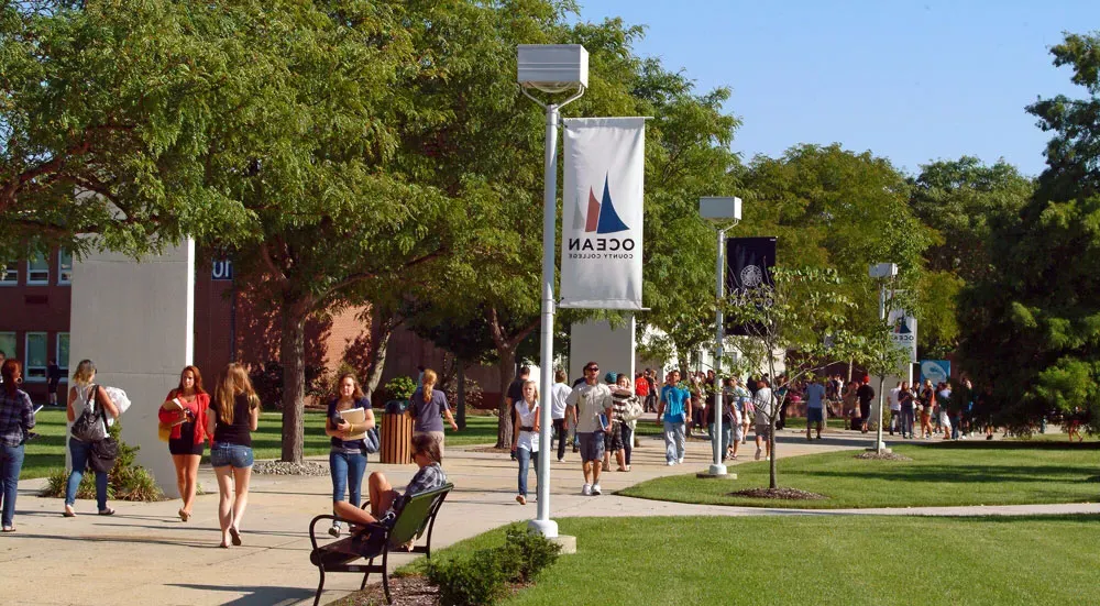 students walking on campus first day of class